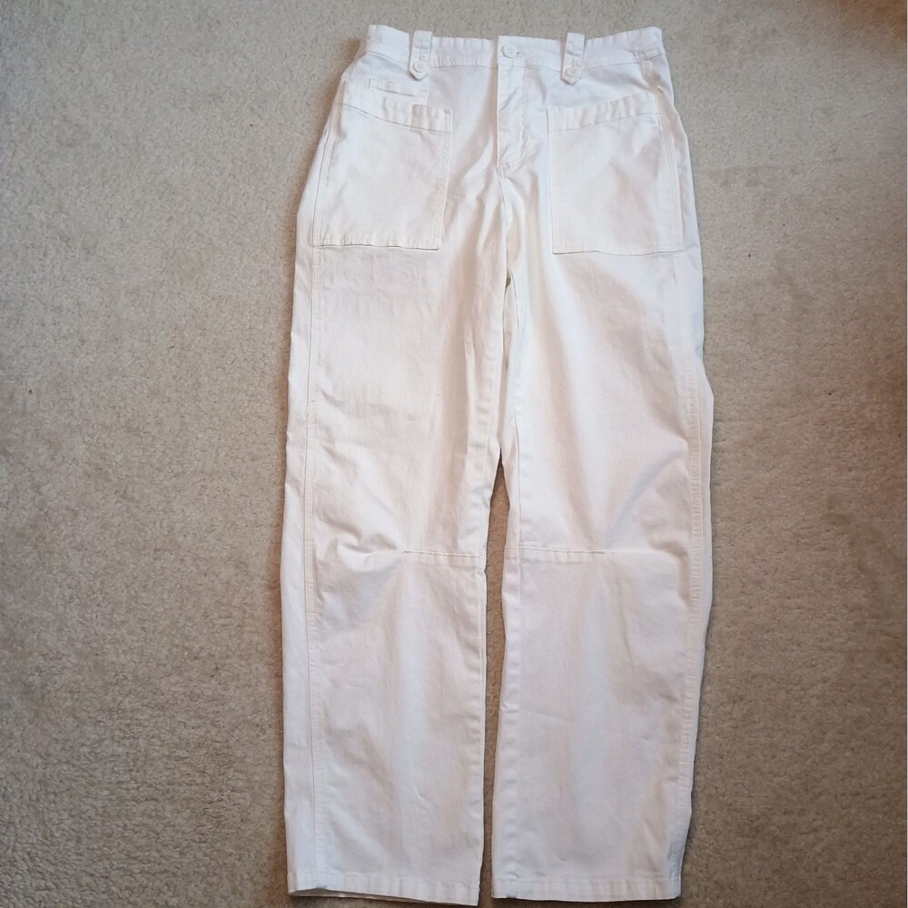 Sundance Pants Women’s 4 White Straight Leg Pockets Coastal Beach Resort 28x27
